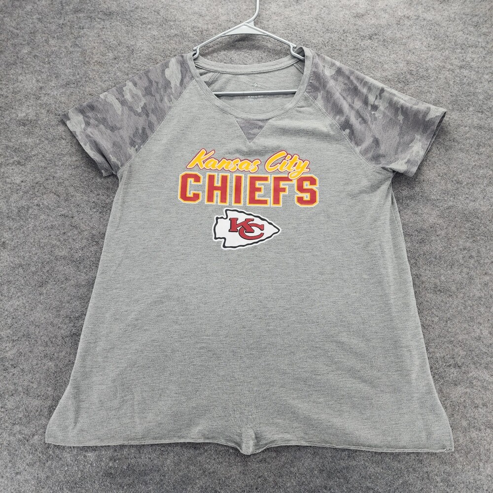 Kansas City Chiefs Shirt Womens Juniors XL 15/17 Short Sleeve Gray
